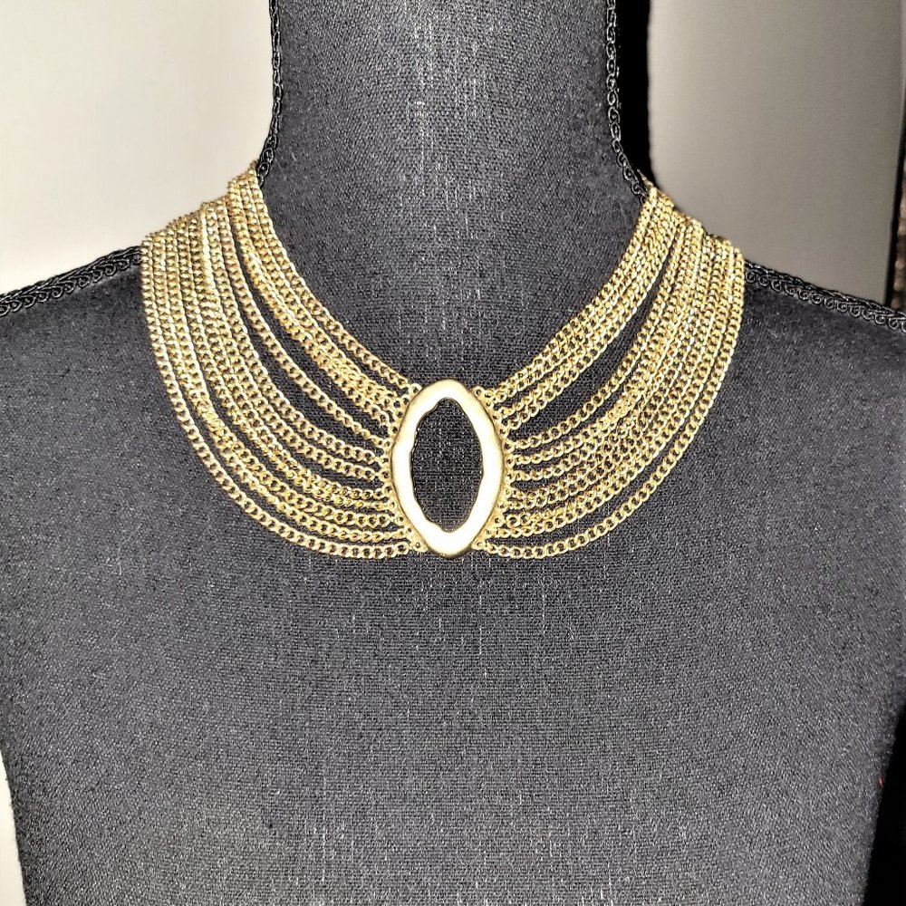 Chico's Gold Toned/Multi Strand Chain Choker